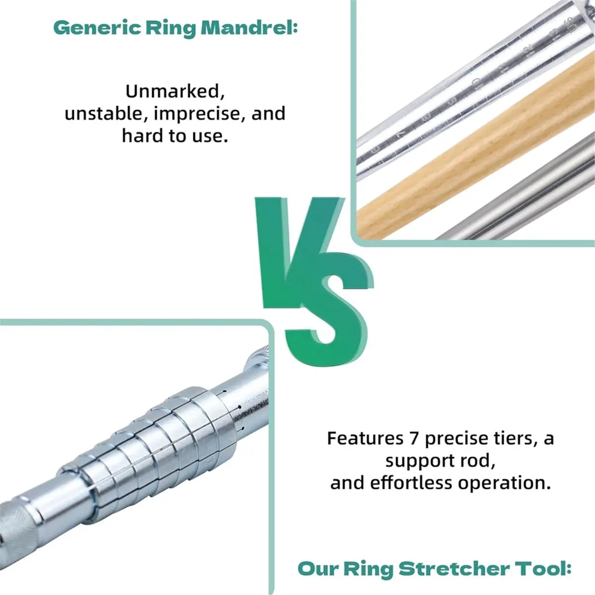 

Новый набор инструментов для растяжки колец 2026 года: растяжитель-экспандер для колец с резиновым молотком для изготовления, регулировки и формовки колец