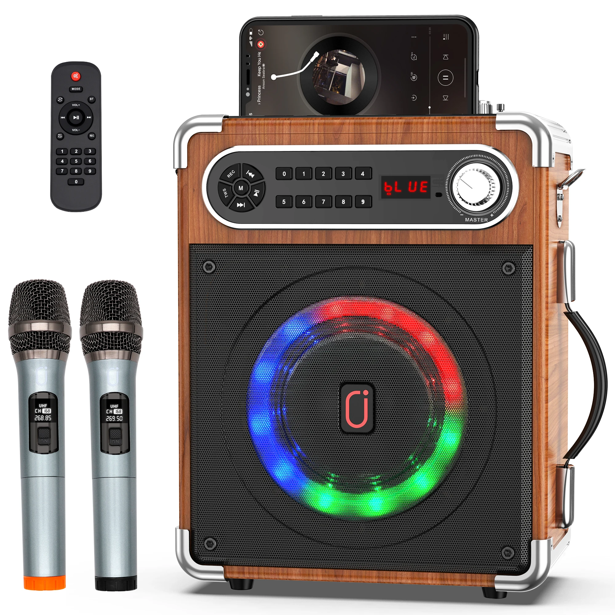 

FanFun Karaoke Machine with 2 Microphones, Portable Bluetooth 5.3 Karaoke Speaker for Outdoor Events,Gatherings and Parties