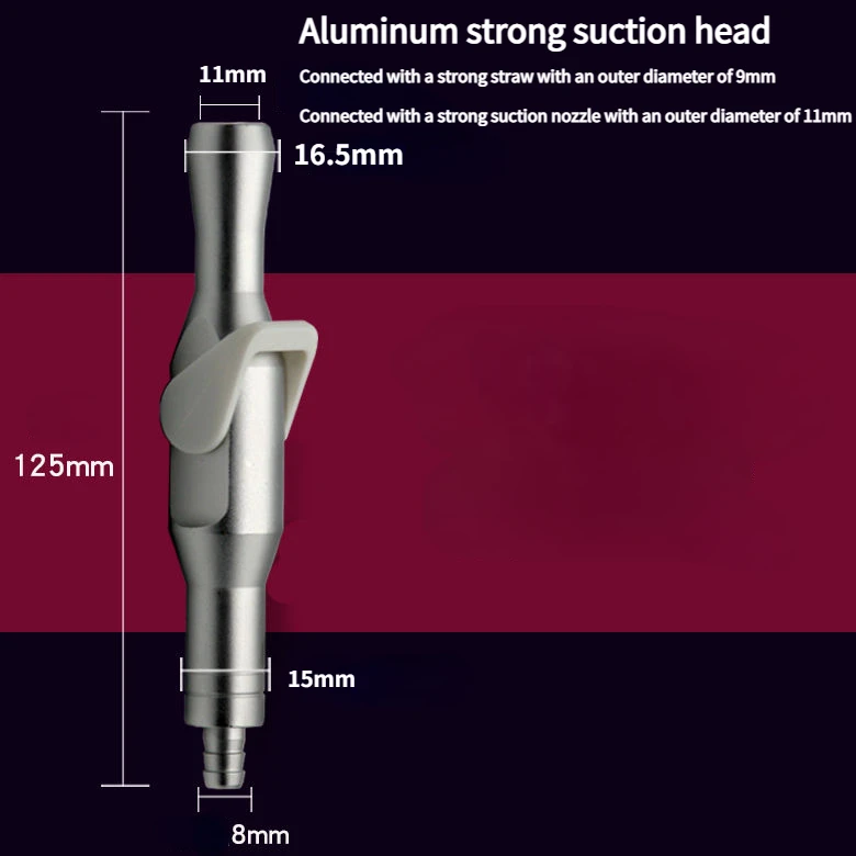 Dental Chair Combination Machine Turbine Silicone Weak Suction Strong Straw Aluminum Suction Head Dentist Chair Attachment Tool