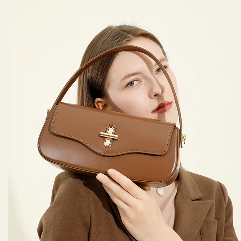 

Burminsa Korean Style Genuine Leather Tote Handbags For Women 2025 Luxury Designer Underarm Purse Ladies Shoulder Crossbody Bags