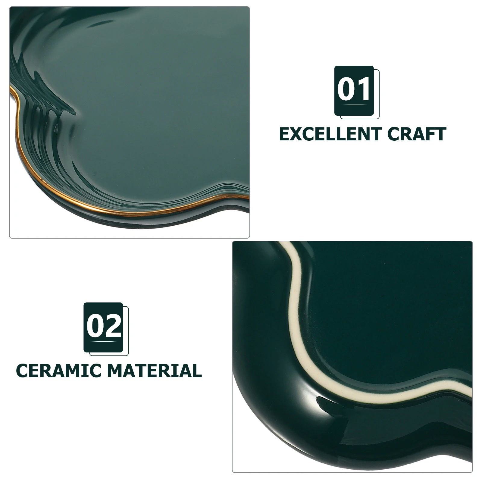 

Ceramic Plum-Blossom Jewelry Holder Desktop Ornament Jewelry Storage Plate Decorative Tray Key Storage Plate