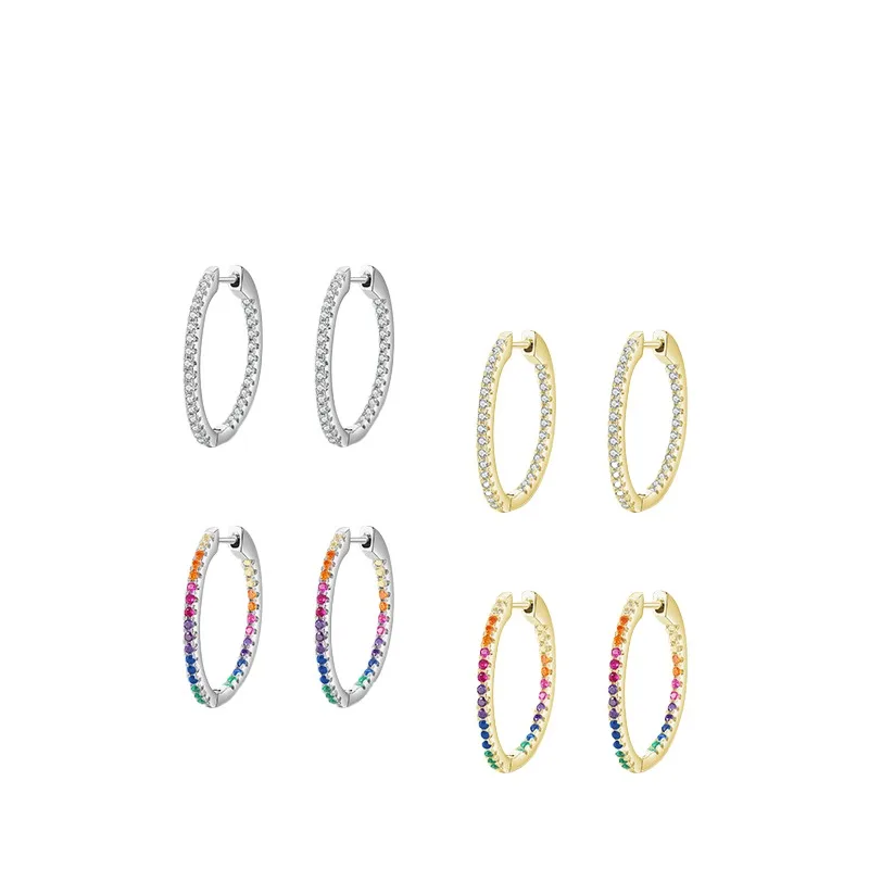 

Dawn's Jewel Accessible Luxuryelegant Earrings For Women S925 Silver Rainbow Inlaid Elegance Jewelry