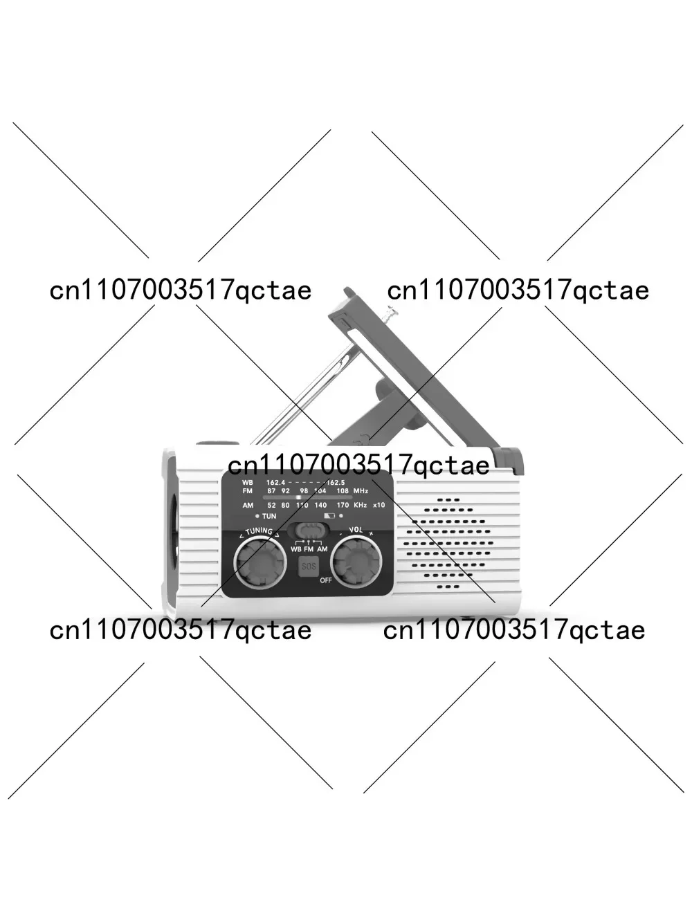 Hand Crank Solar Powered Emergency Radio AM FM Weather with Flashlight Portable Battery Camping Powered Radio