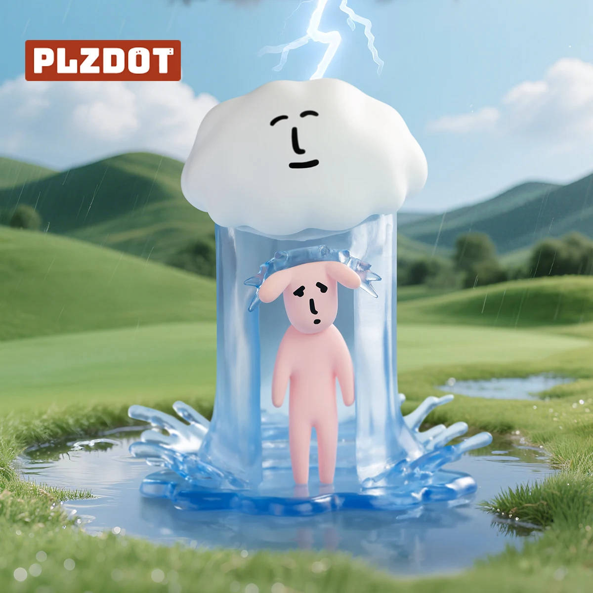 ตุ๊กตากระต่ายสีชมพู รุ่นแท้ V2 Plzdot ซีรีส์ Abstract แบบกล่องสุ่มขนาดเล็ก ของตกแต่งโต๊ะทำงาน ของเล่นกล่องปริศนาสำหรับเทศกาล ของขวัญคริสต์มาส