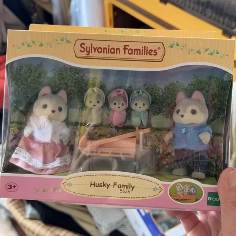 Sylvanian Families Calico Critters niñas juguetes para niños figuras de Anime en miniatura muñeca bonita juguetes para niños regalo de cumpleaños familia Husky