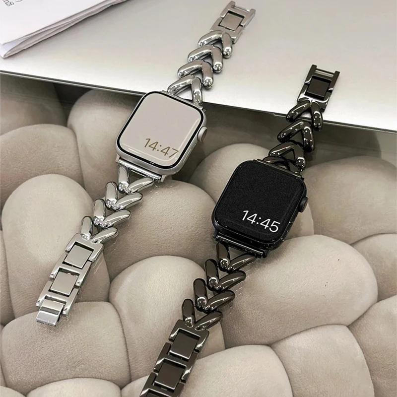 Metal Strap for Apple Watch 10 Band 46mm 42mm 41mm 44mm 45mm 40/49mm Women Watchband Belt Bracelet iWatch Series 9 8 7 Se Ultra