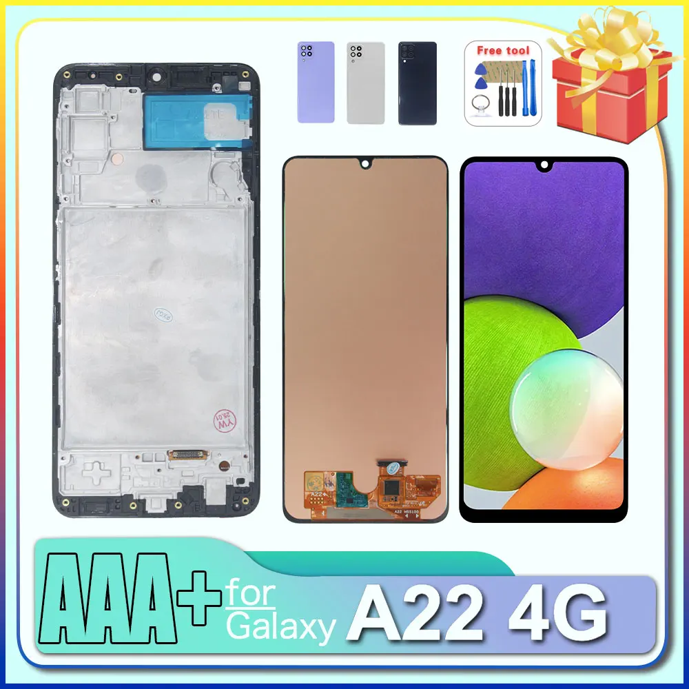 Pantalla de Alta Calidad de 6.4 Pulgadas para Samsung Galaxy A22 4G A225F A225M, Pantalla Táctil Digitalizadora para Samsung Galaxy A22 4G