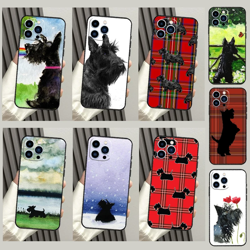 Casing ponsel anjing Terrier Skotlandia lucu untuk iPhone 16 15 14 13 12 11 Pro Max X XS Max XR Plus