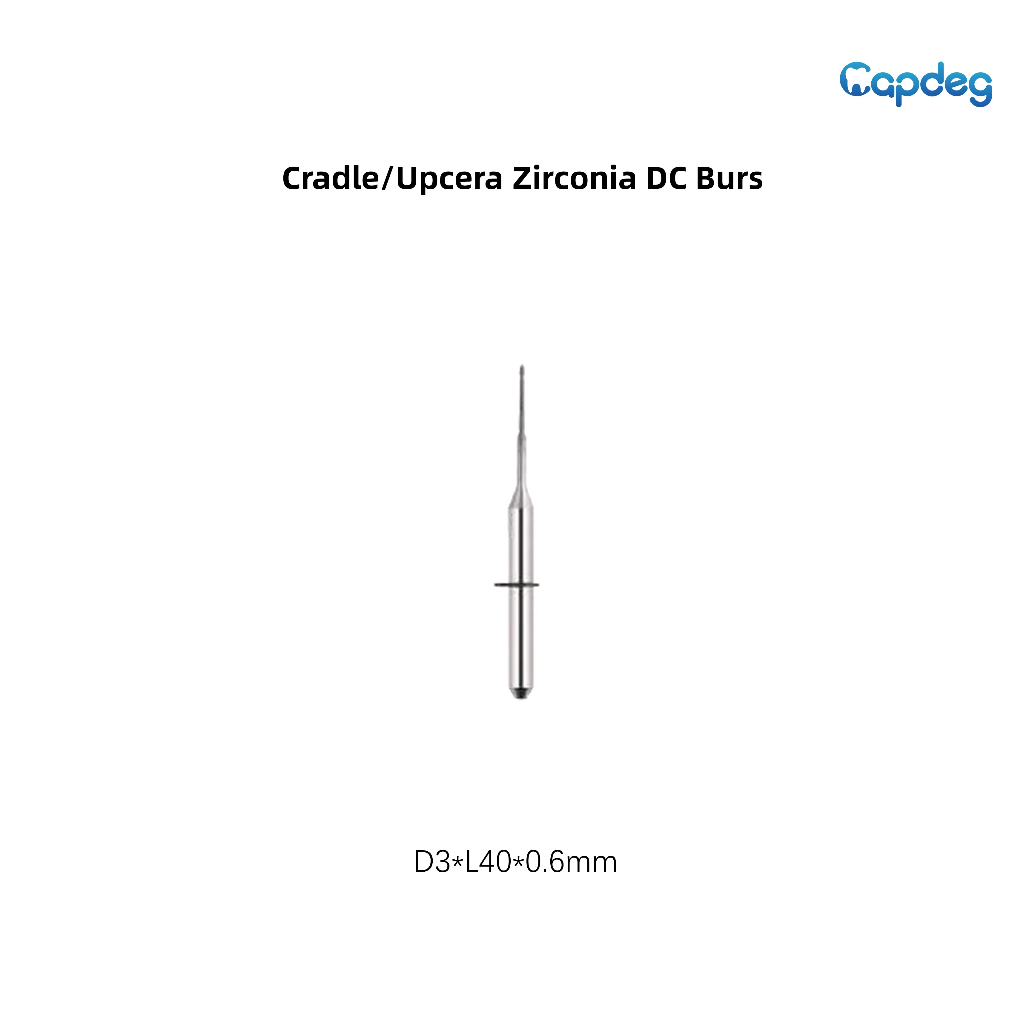 Upcera / Cradle CADCAM Zirconia Milling Burs Diamond Coated Cutting Tools 2.0/1.5/1.0/0.6mm