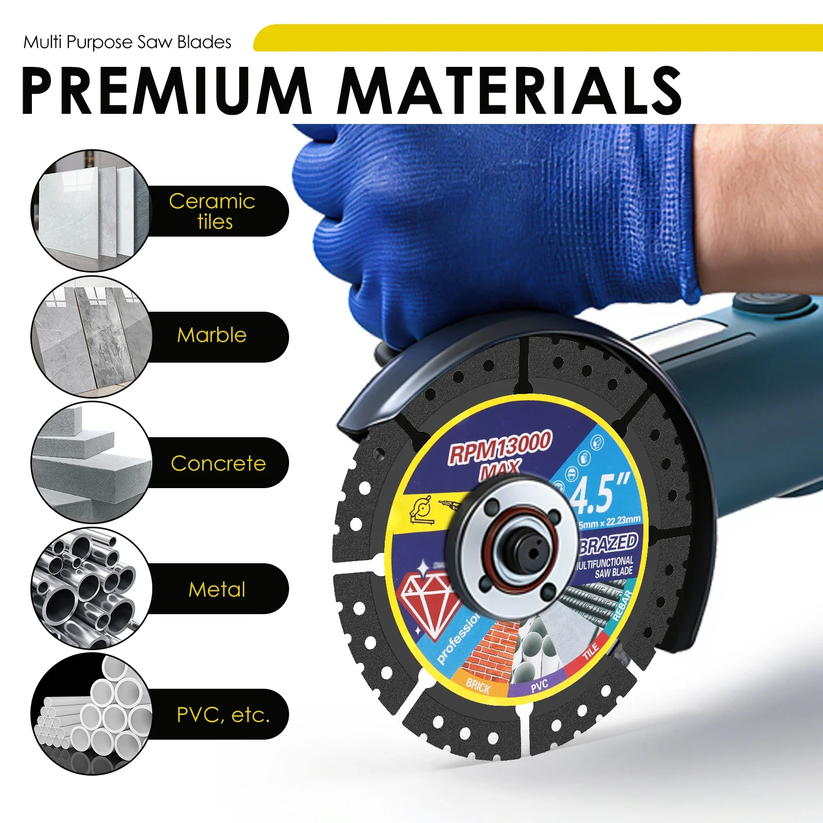 3/15 Piece Diamond Multi Purpose Saw Blade 4.5