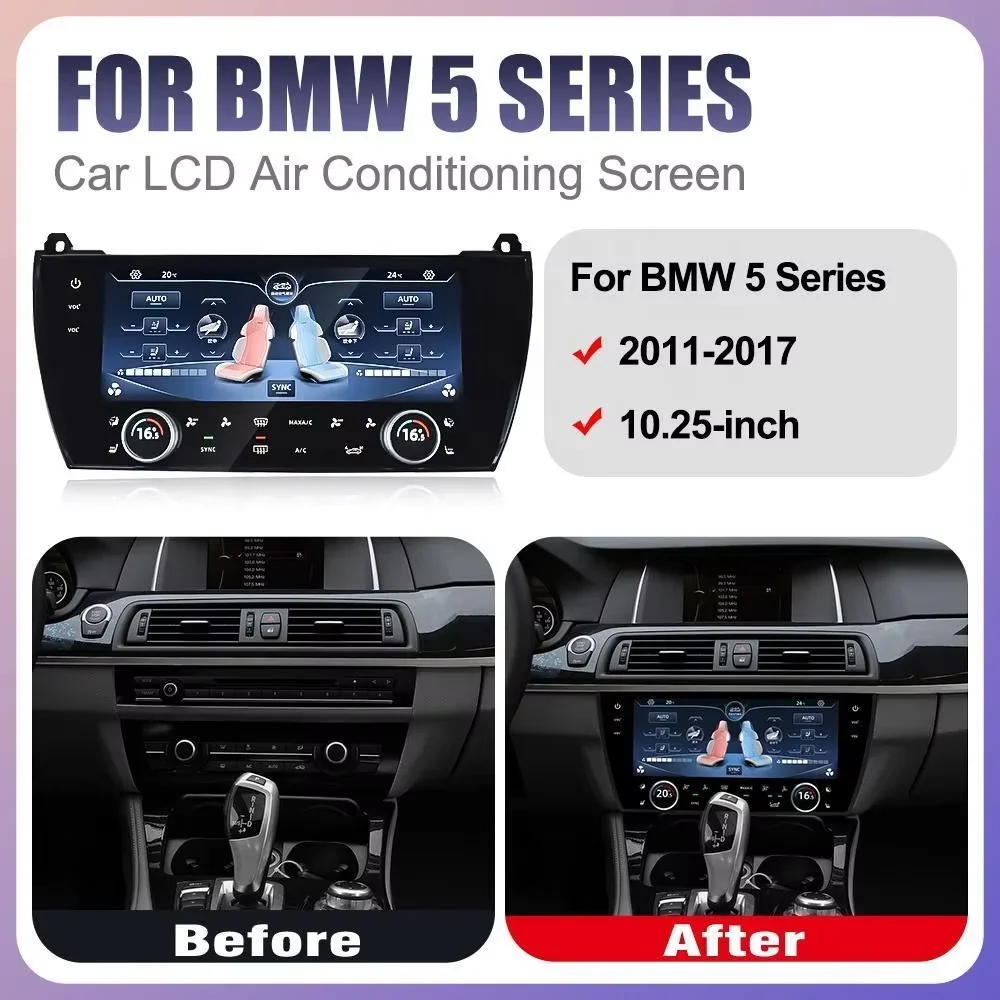 10.25inch Climate Screen AC Panel For BMW 5 Series F10 F11 F18 2010-2017 Air Condition Board Temperature Seating Control Stereo