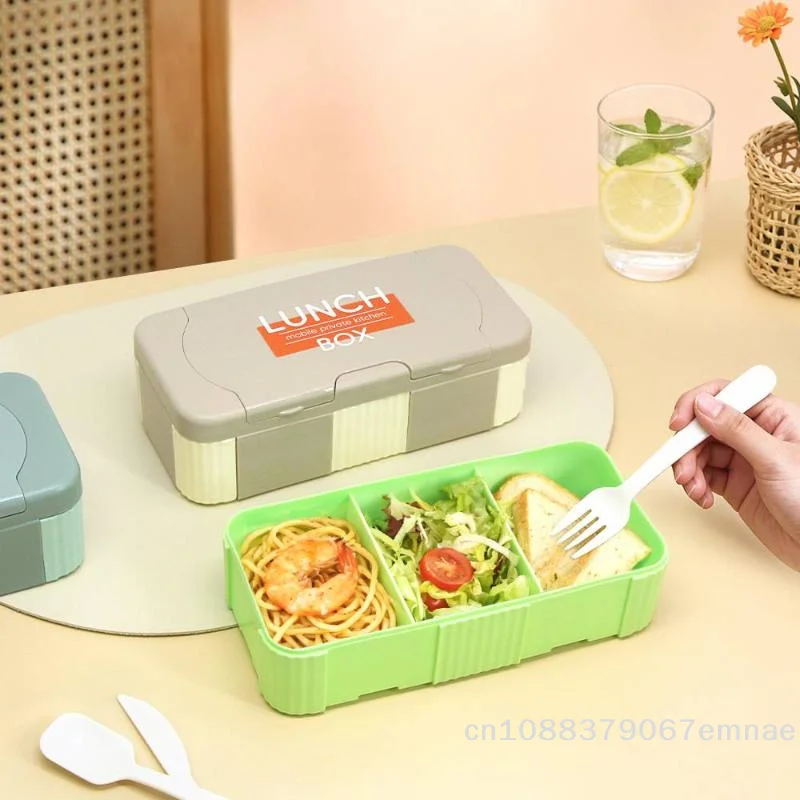 

[ZYAS]【xxx】Multi-Compartment Portable Lunch Box For Kids With Fork & Spoon, Microwave Safe Bento Box, Food Storage Container