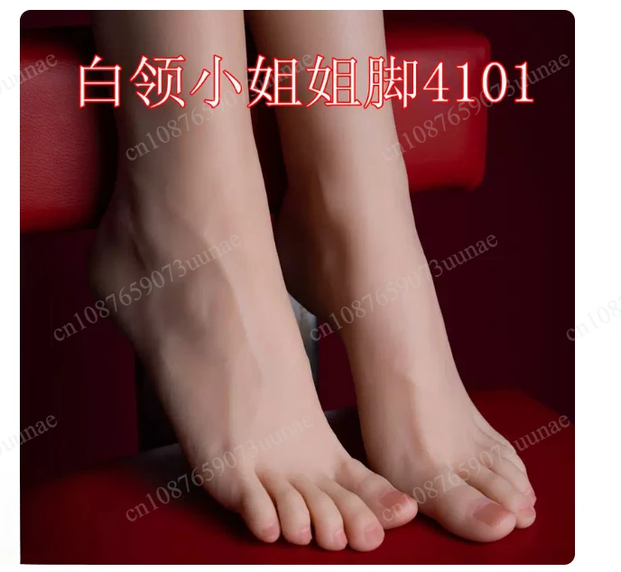Silicone Foot Model Female Mannequin Blood Vessels Visible Lifelike Feet Silica Gel Nail Art Shoes Display