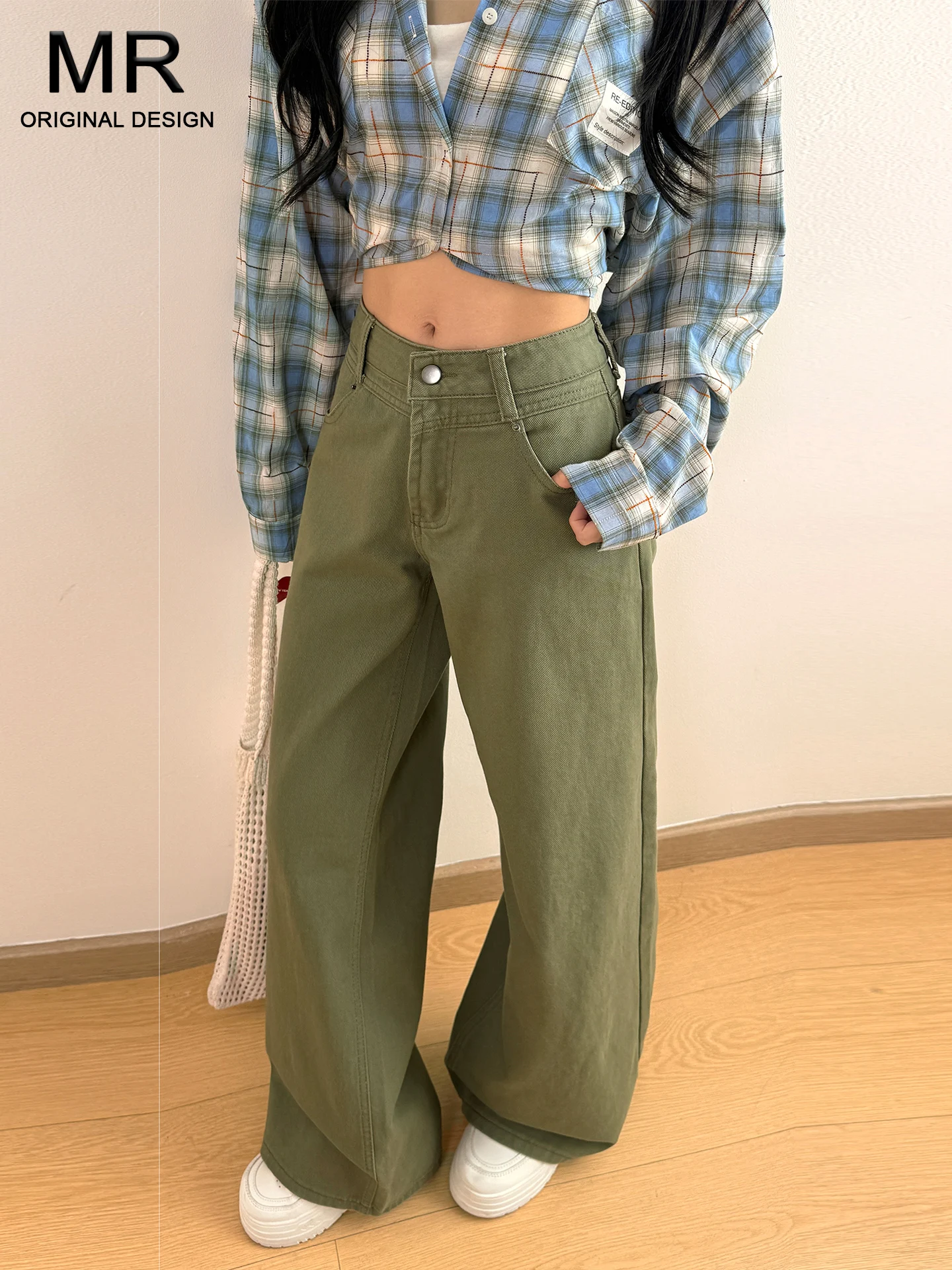 

Ретро-минималистичные широкие джинсы из денима для женщин, летние, модные, свободные, стройнящие, уличные, в пол, с высокой талией, из хлопка