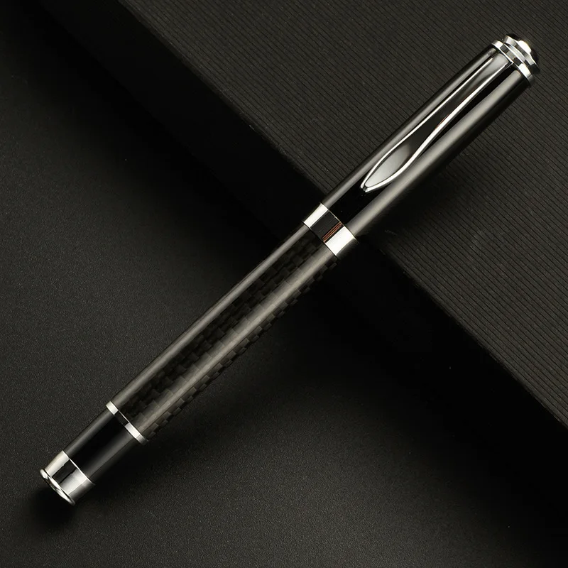 Luxus Carbon Fiber Metall Brunnen Stift Student Schule Büro Schreibwaren Neue Tinte Stifte Zum Schreiben Elegante Stifte – Detail 2