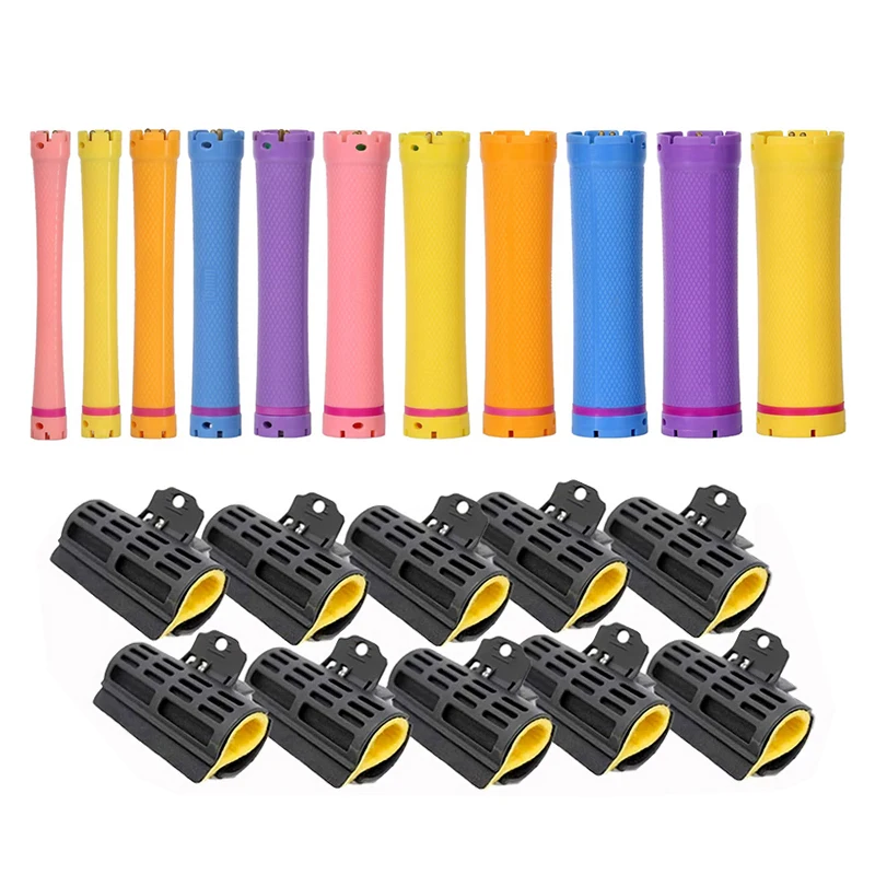 

10pcs/set 24V Standard Digital Hair Rollers Sponge Clips Set Electric Heated Perm Curler Wool Curl Big Wave Curling Rod Bar 1808