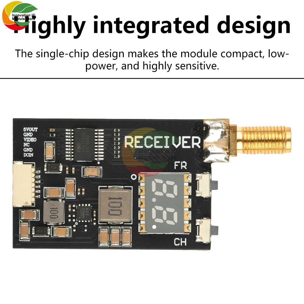 RX3364-CPB 3.3G FPV Image Transmission Module Wireless Audio Video Receiver 3060-3500MHz Low Power Consumption Clear Signal