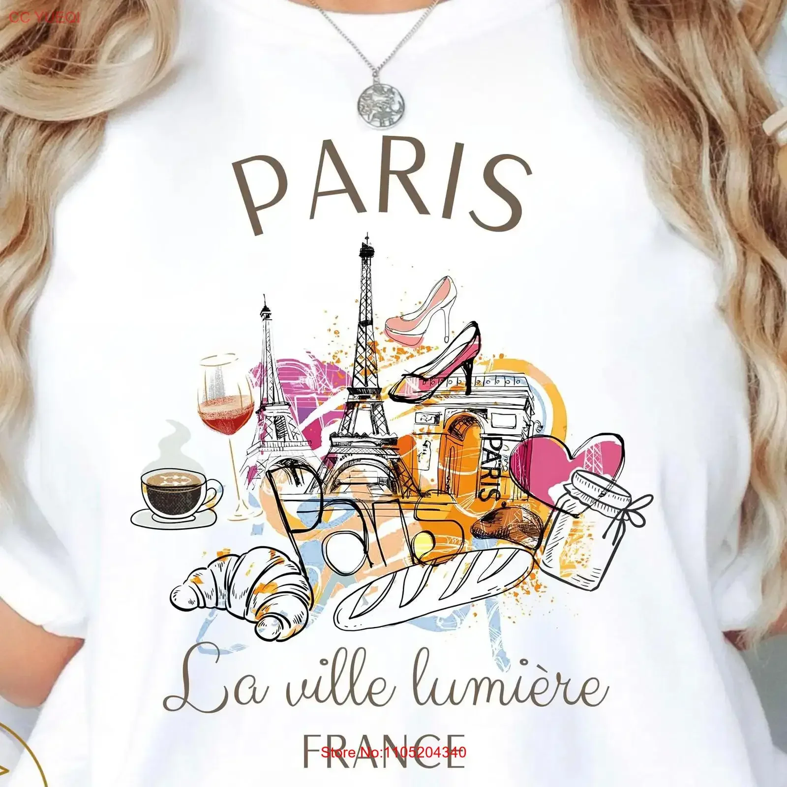 

Paris T Shirt Montmartre French Art Clothes France Vibes for Travelers vintage Washed Casual Slightly designer clothes graphic