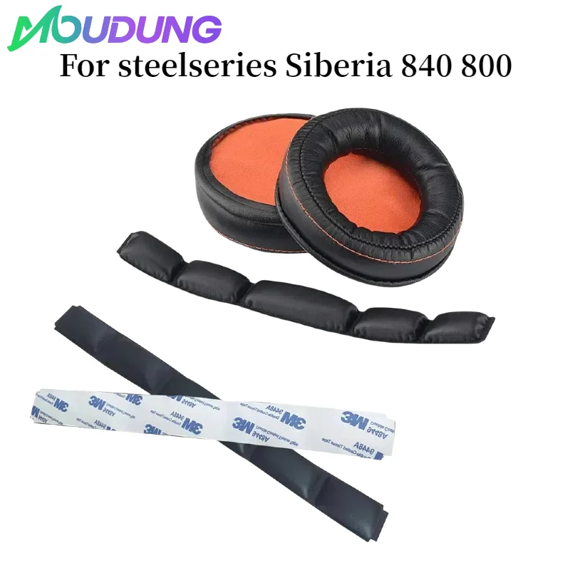 

MOUDUNG Replacement Ear Pads for steelseries Siberia 840 800 ear pads earphone sleeve head beam sponge pad leather earmuffs