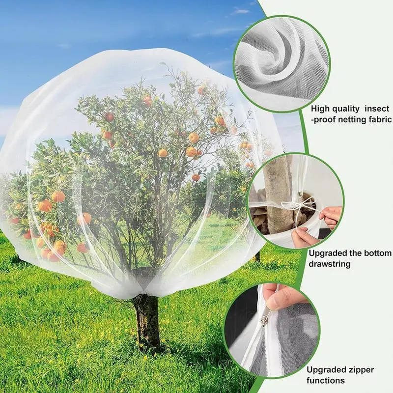 

Bird Barrier Netting Mesh Long-Lasting Protection Strawberry Netting Zipper Closure Tree Protectors Bird Proof Netting For Plant