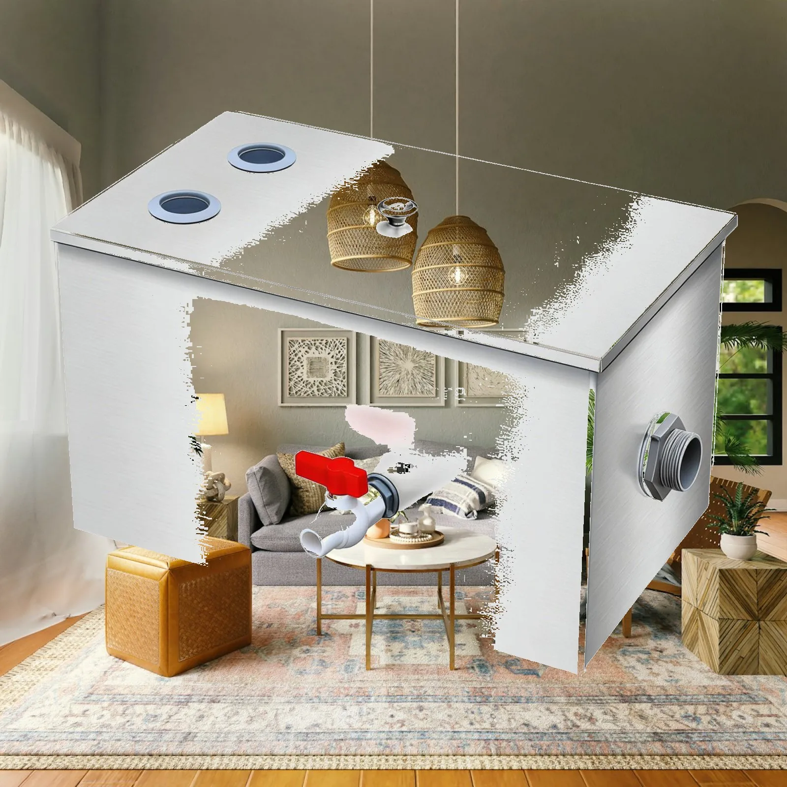 Commercial Kitchen Grease Trap - Stainless Steel Grease Trap Interceptor Oil