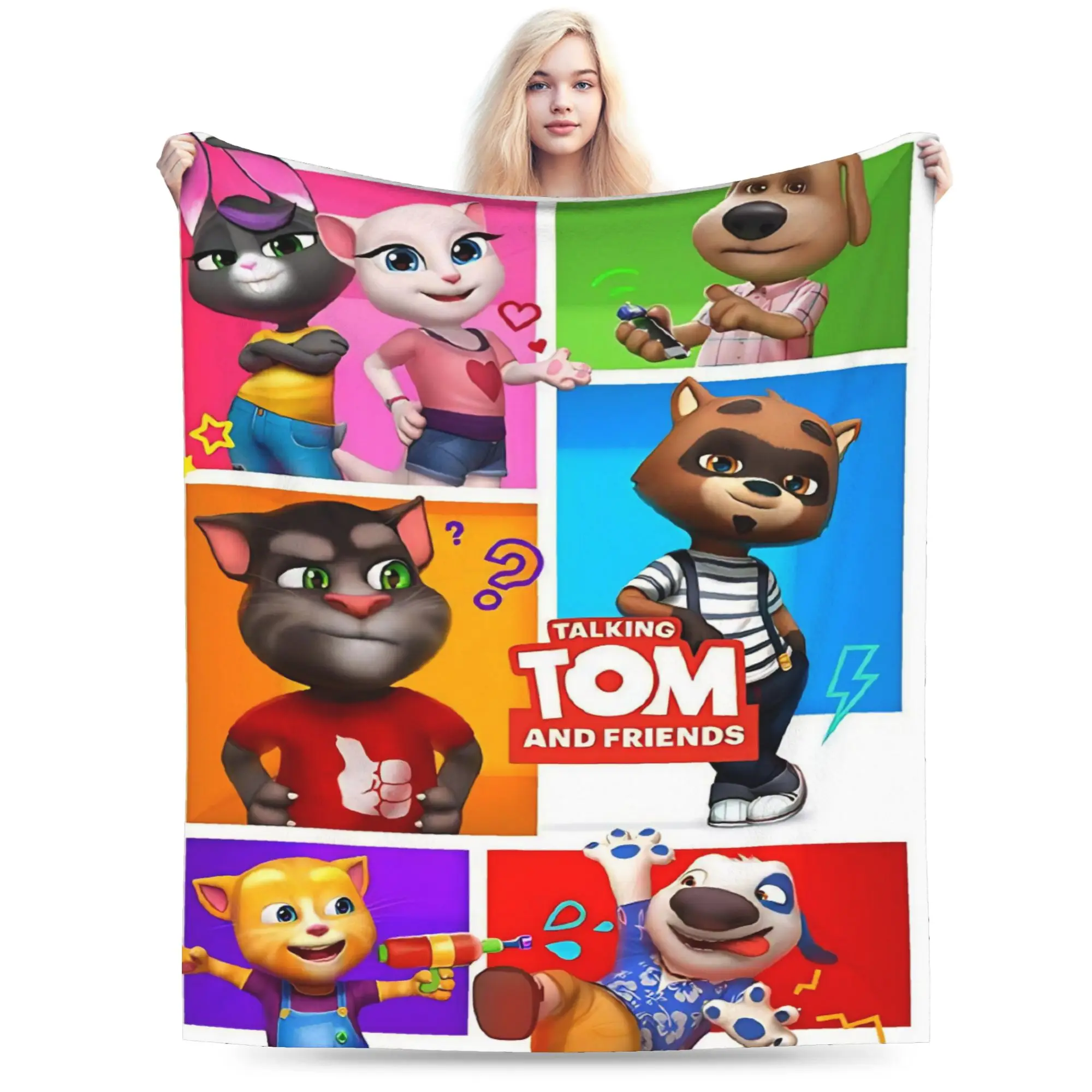 T-Talking T-Tom And F-Friends Throw Blanket for Couch Soft Fuzzy Plush Blanket 50x60 Inches Multi-size Bedspreads for All Season