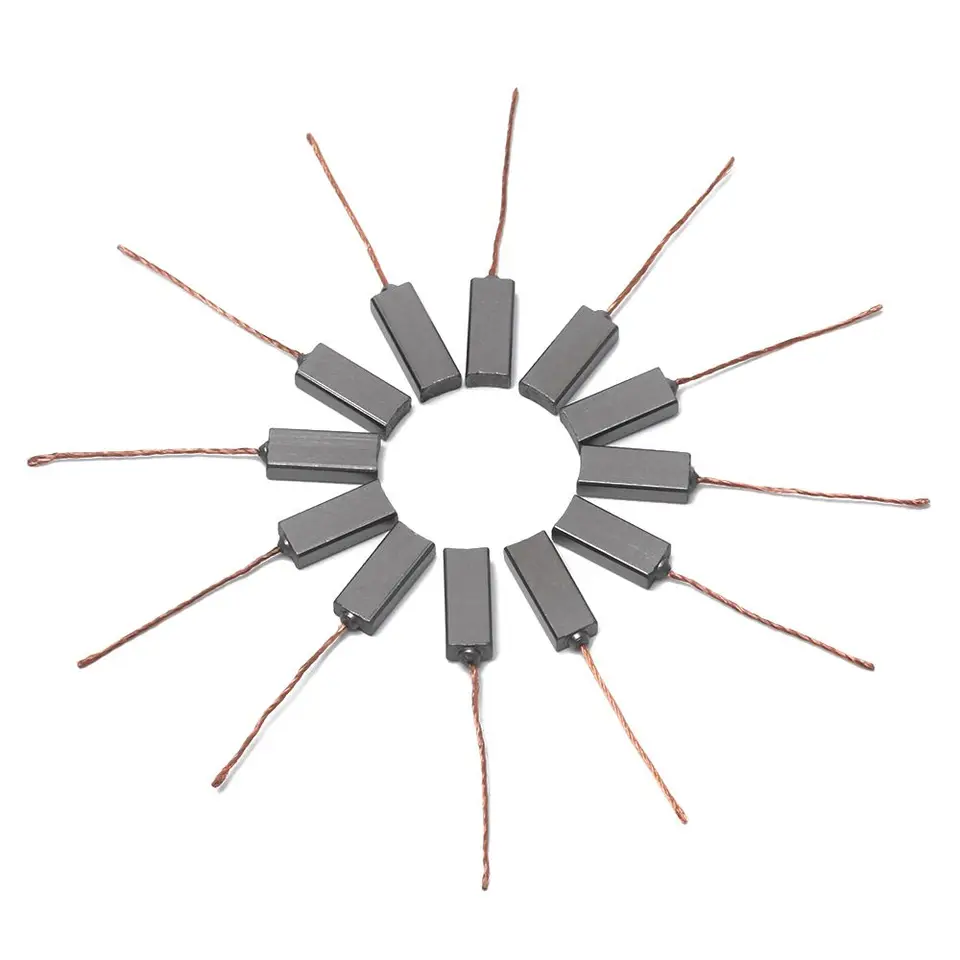 10 Stück Kohlebürsten – 4,5 X 6,5 X 20 Mm – Ersatzbürsten Mit Drahtleitung Für Generatoren Und Elektromotoren