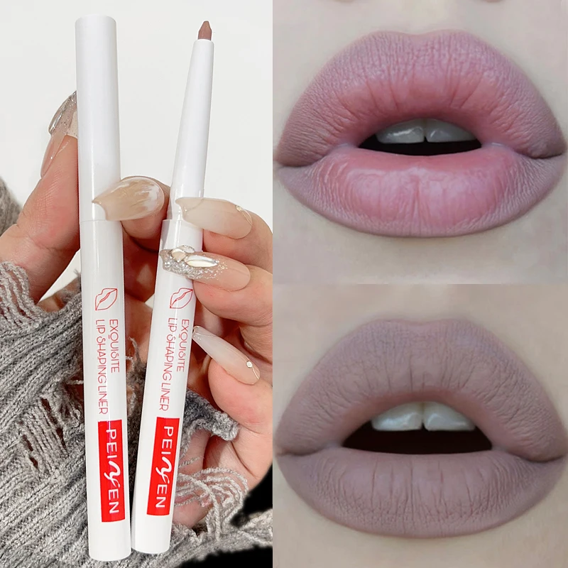 Velvet Matte Lip Liner Pencil Outline Lip Shape Long Lasting Non-stick Cups Smooth Nude Brown Lipstick Pen Lips Makeup Cosmetics