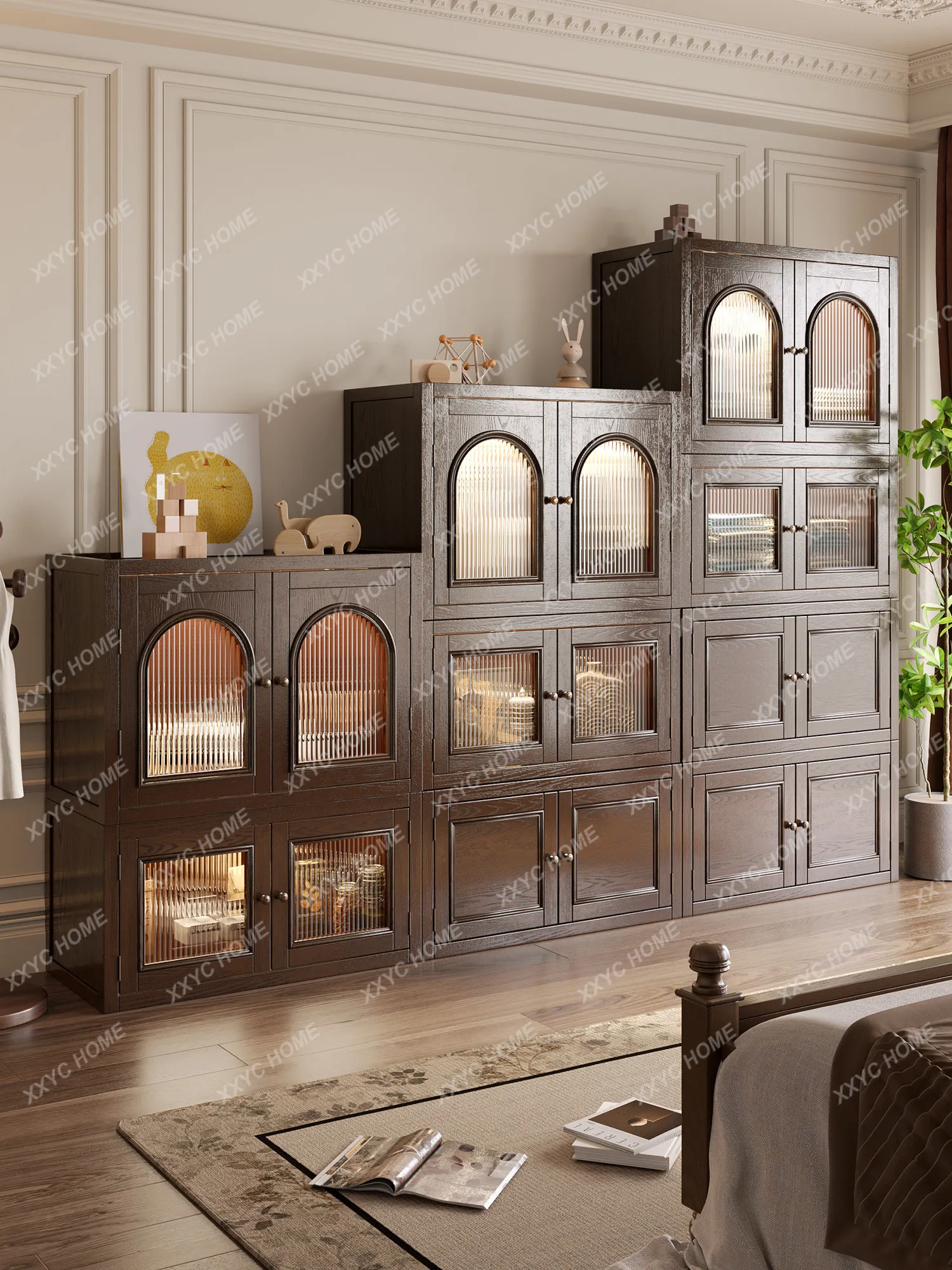 

Modular cabinet Solid wood multifunctional free combination cabinet Living room Home
