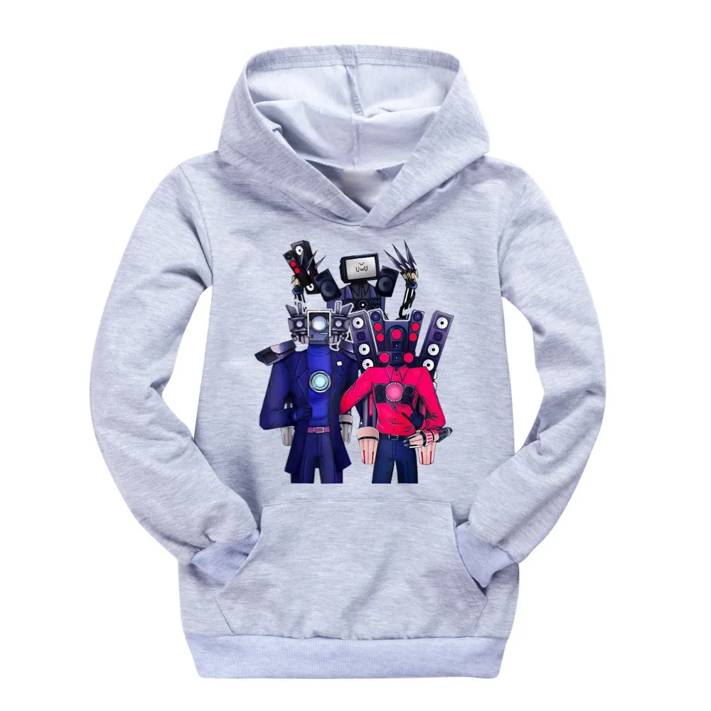 Children Pullover Hooded Jacket New Game Skibidi Toilet Pocket Hoodie Kids 3D Print Colorful Streetwear Boys Girls Sweatshirt