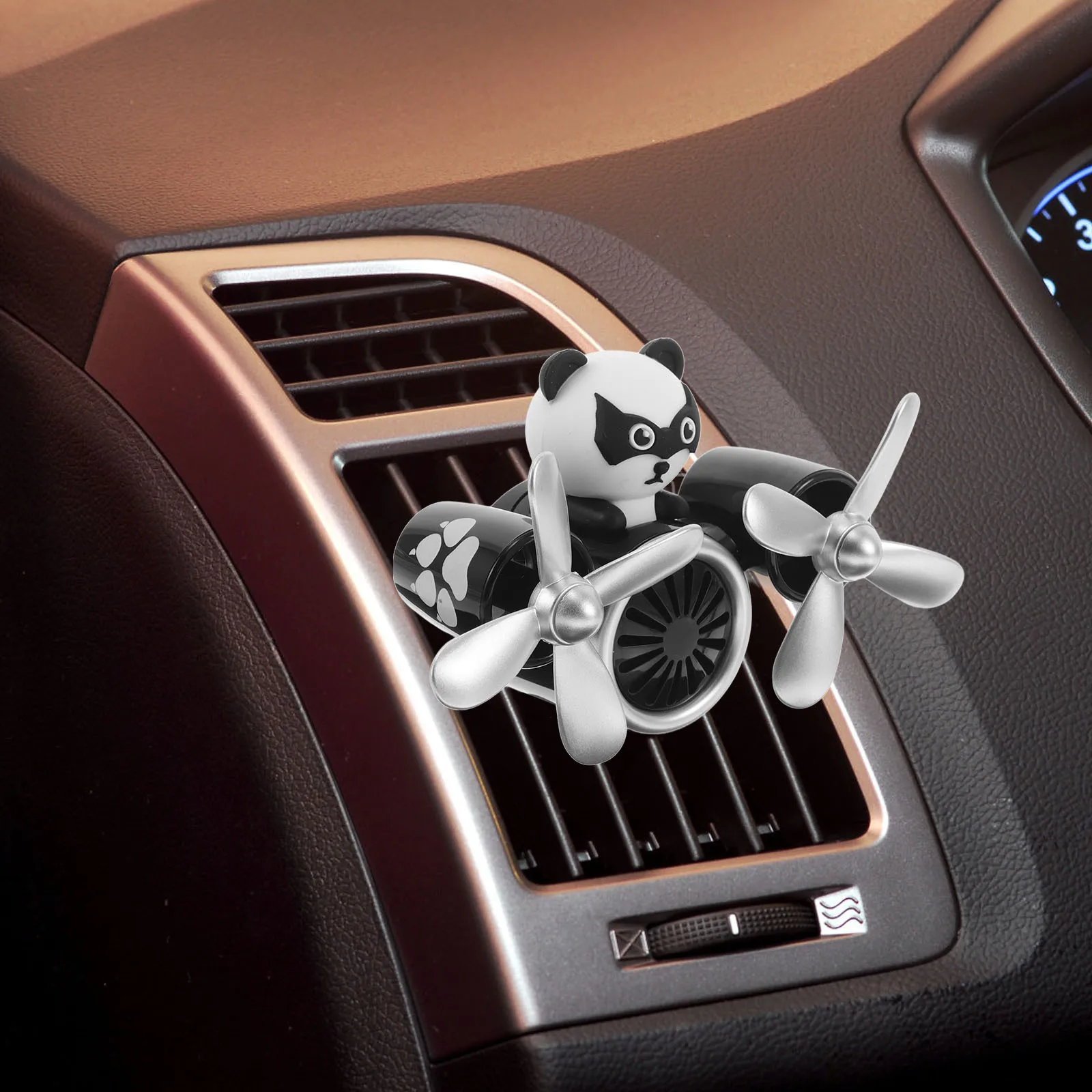 

Cute Panda Shaped Car Air Vent Clip Creative Fan Diffuser Outlet Decoration Accessories Car Vent Propeller