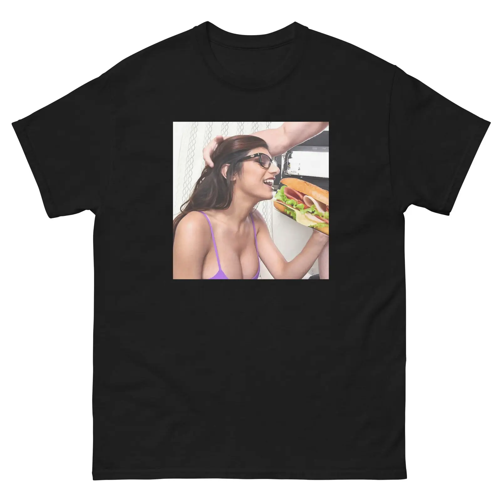 

Mia Khalifa Eating A Sandwich - Funny Adult Star Classic Tee