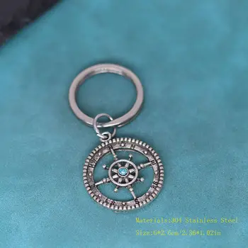 男女通用脈輪鑰匙圈 維京航海指南針錨圓形吊墜 斯拉夫鑰匙鏈 水手紀念品 生日飾品 8 最佳銷售 錨形鑰匙扣 - №2