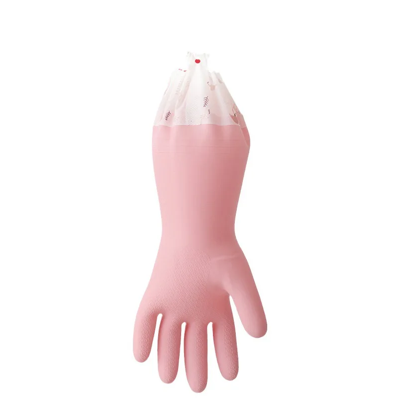 Yjq 3pcs thickened antifreeze dishwashing gloves housework cleaning gloves rubber extended sleeve gloves durable