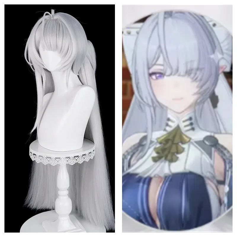 

Already Styled Zenless Zone Zero Verina Cos Wig Tiger Clip Double Ponytail Silver Grey Cosplay Wig Women Navidad Carnaval