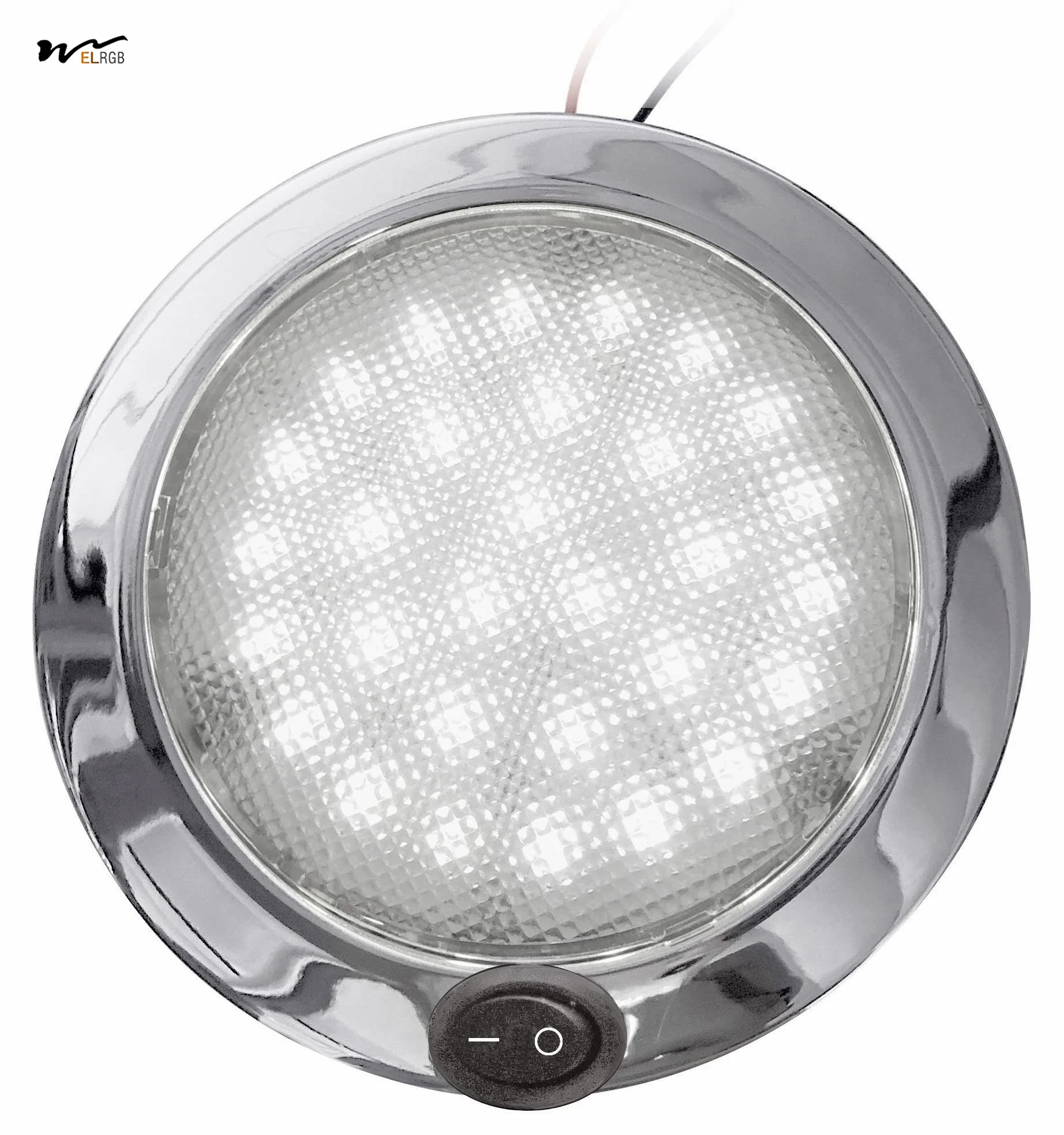

5 1/2\" Stainless Steel Contemporary Interior Dome Light White or White-Red LED Corrosion Resistant Smart Bulbs for Rooms