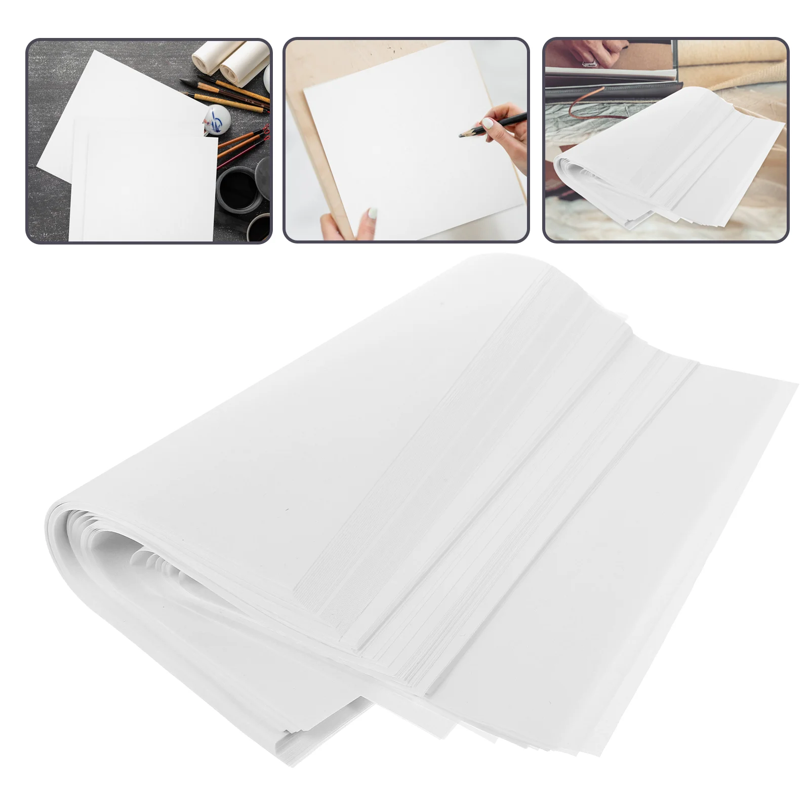 100 Sheets Rice Paper for Painting Raw Cardboard Japanese Calligraphy Scrapbooking Sumi