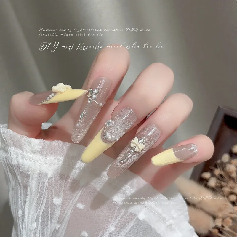 50 PZ Mini 3D Acrilico Unghie Artistiche Nastro Papillon Accessori Bowknot Pendenti e Ciondoli Parti Per Unghie Decorazione Manicure Forniture Materiale