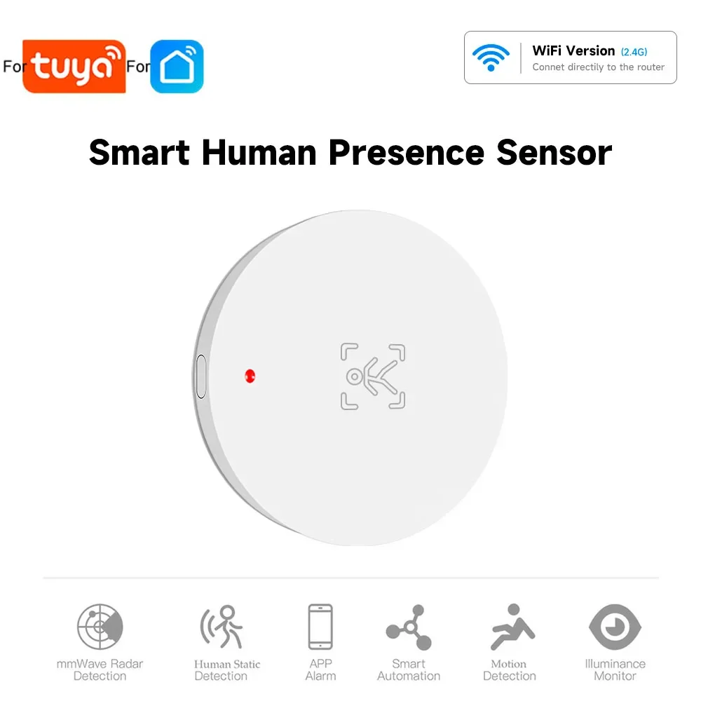 For Tuya For Zigbee Smart Human Motion Static Presence Sensor 24G Detection WiFi Human Breathing Intelligent Sensor