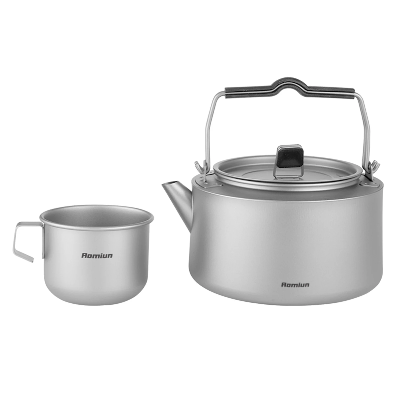 

Outdoor Kettle Set Pure Titanium Tea and Coffee Kettles with Cups Portable Rustproof Camping Travel Gear Camping Kettles