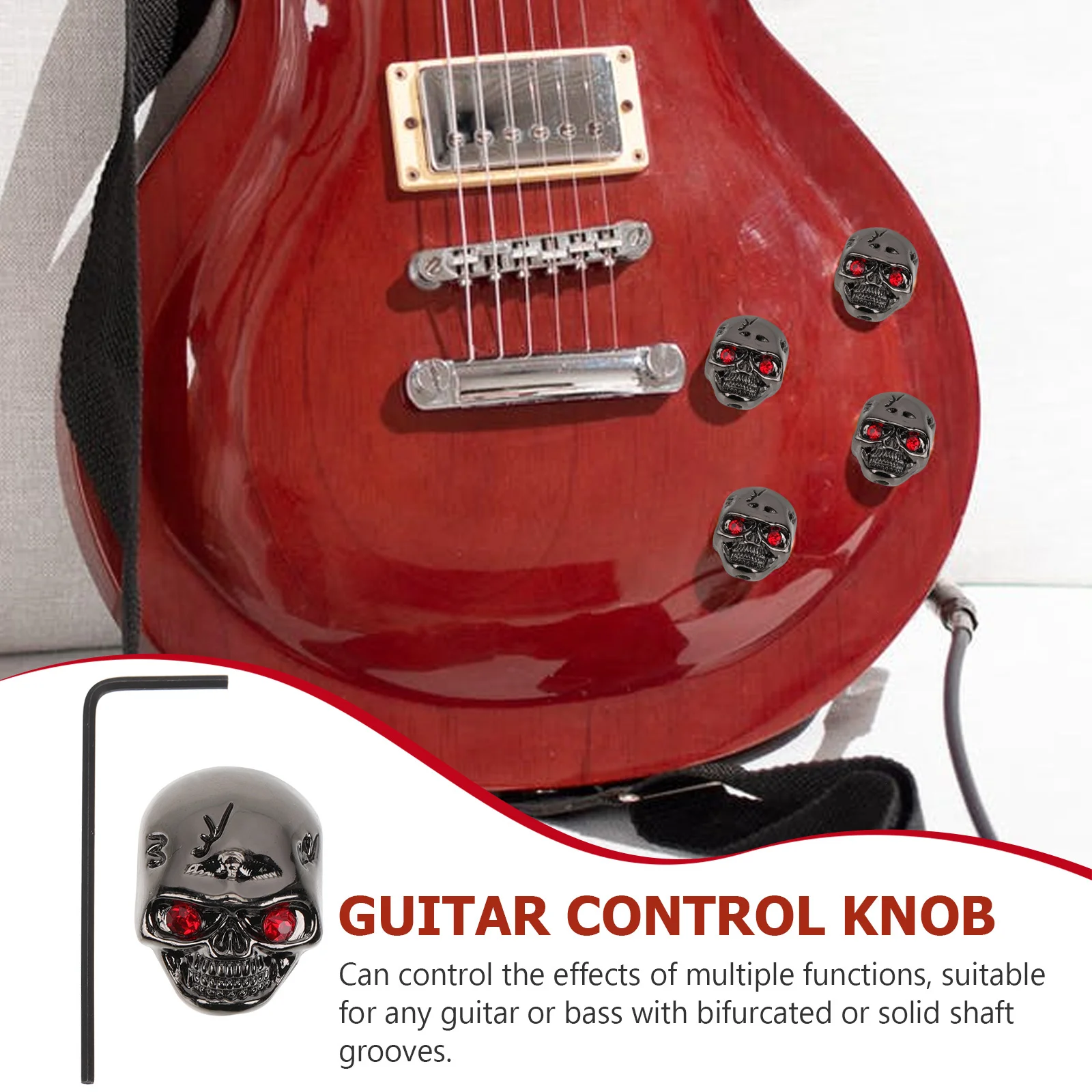 

Skull Design Metal Guitar Volume Control Knob Fine Workmanship Multi Function Audio Rotary Knob for Musicians Guitar Knobs