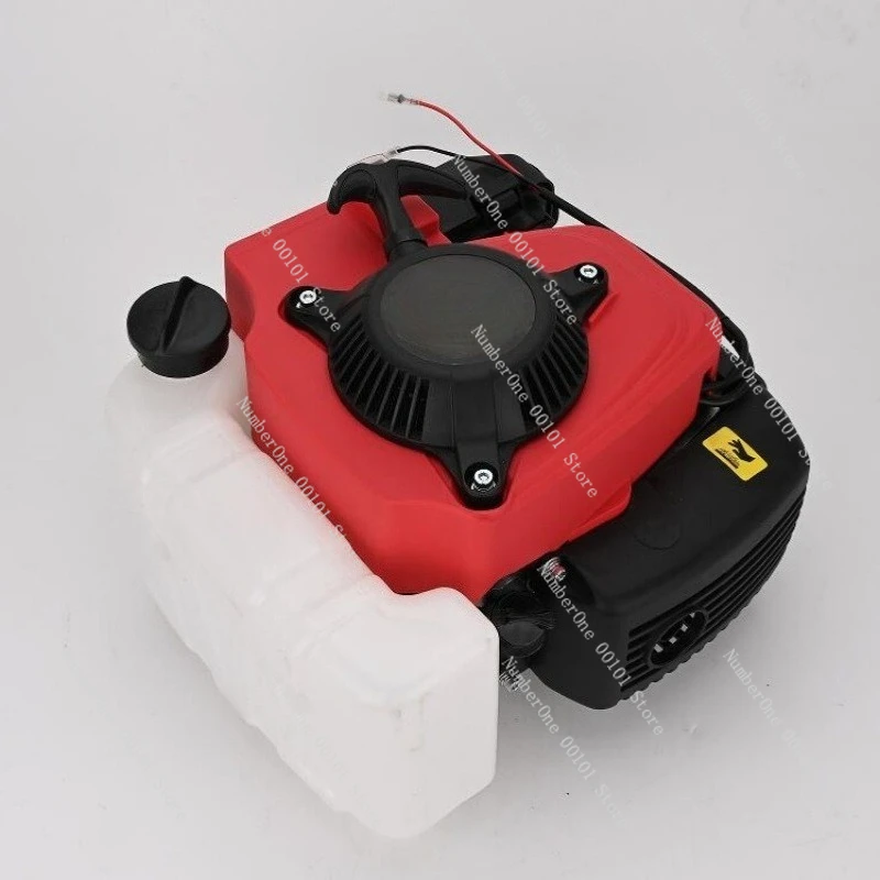 Electric start four-stroke engine, one-click start outboard machine, micro-tiller, ground drilling rig
