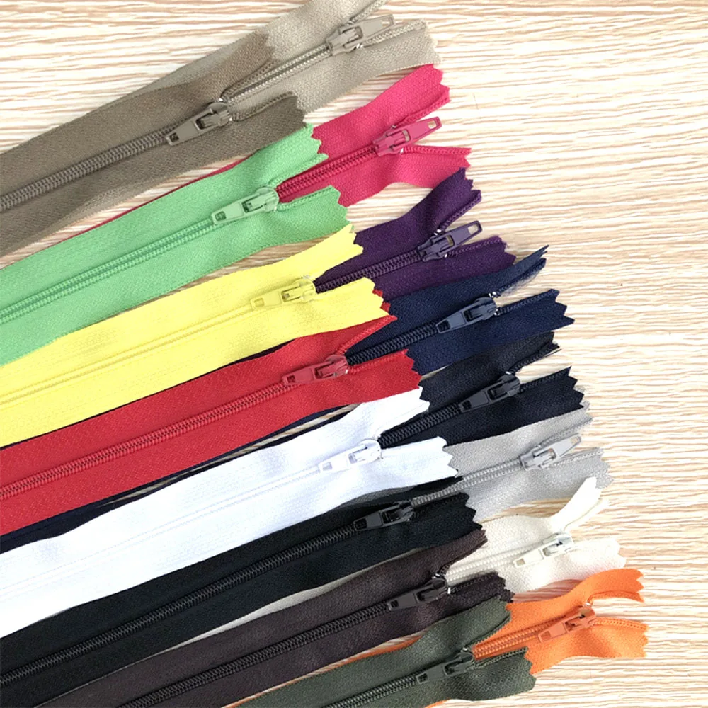 Colorful Nylon Coil Zippers 10Pcs 20cm Invisible Zipper for Dress Skirt Bags Sewing Handicraft Cushions Tailor Accessories