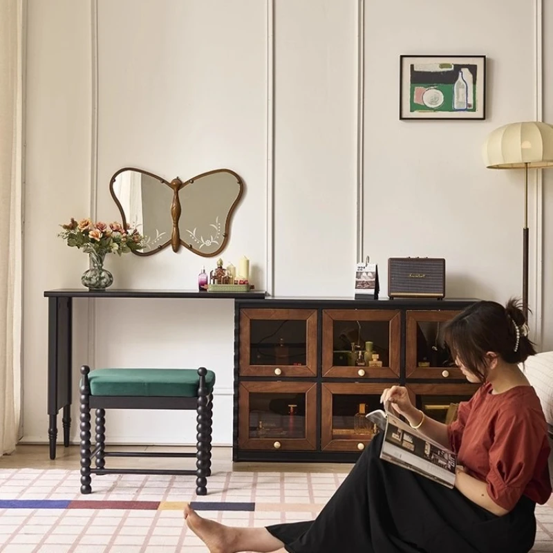 

Dresser, household small apartment chest integrated makeup table bedroom retro storage storage dressing