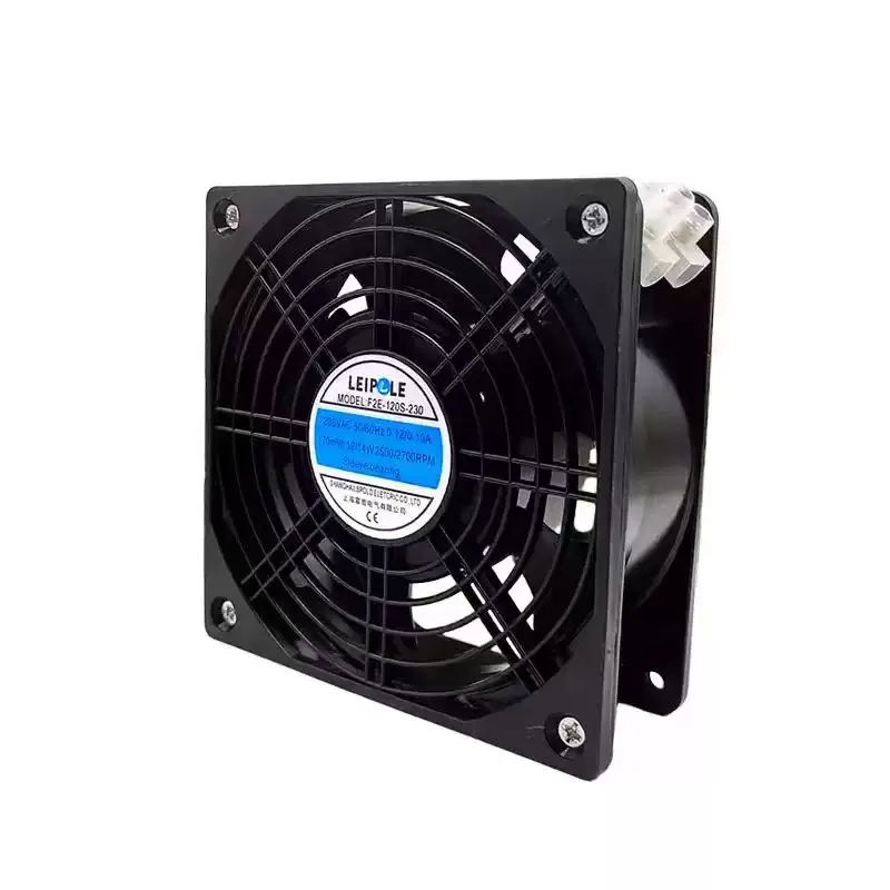 Original For LEIPOLE F2E-120S-230 AC 220V 230V 12038 120mm Aluminum Frame Industrial Control Cabinet Axial Cooling Blower Fan