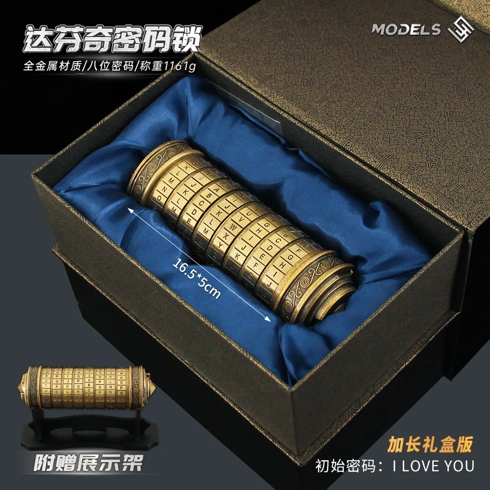 Adornos creativos Vintage, cerradura de combinación extendida Da Vinci, cerradura de combinación de letras, barril, colección de regalos, versión en caja de regalo