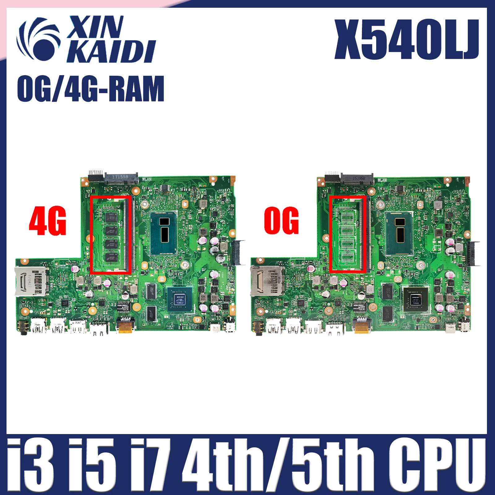 

X540LJ Mainboard For ASUS A540LJ F540LJ K540LJ R540LJ X540L Laptop Motherboard CPU i3 i5 i7 4th/5th Gen 0G/4G-RAM GT920M