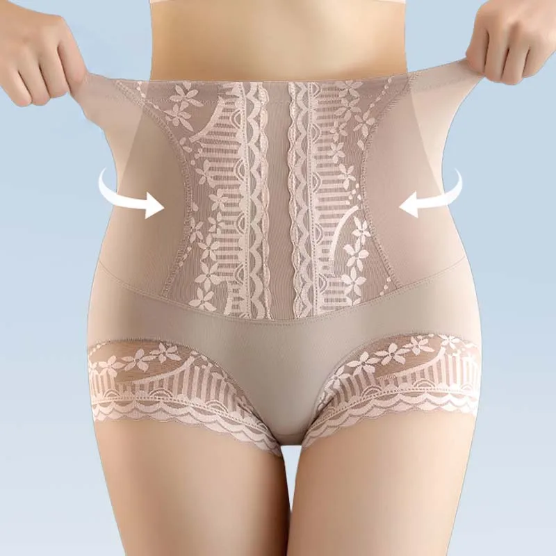 Exquisite Lace Panties For Women\'s High Waist Shaping Panties Postpartum Tummy Control Hip Lift Panty Body Shaper Pants 2023