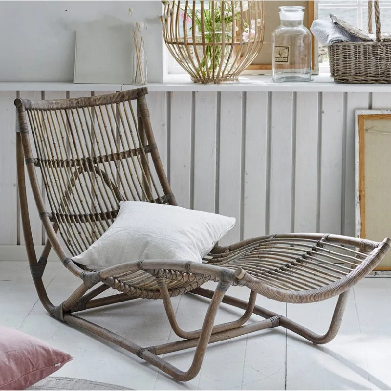 Beach chair home recliner leisure adult balcony vine recliner ins natural homestay restless sofa chair furniture