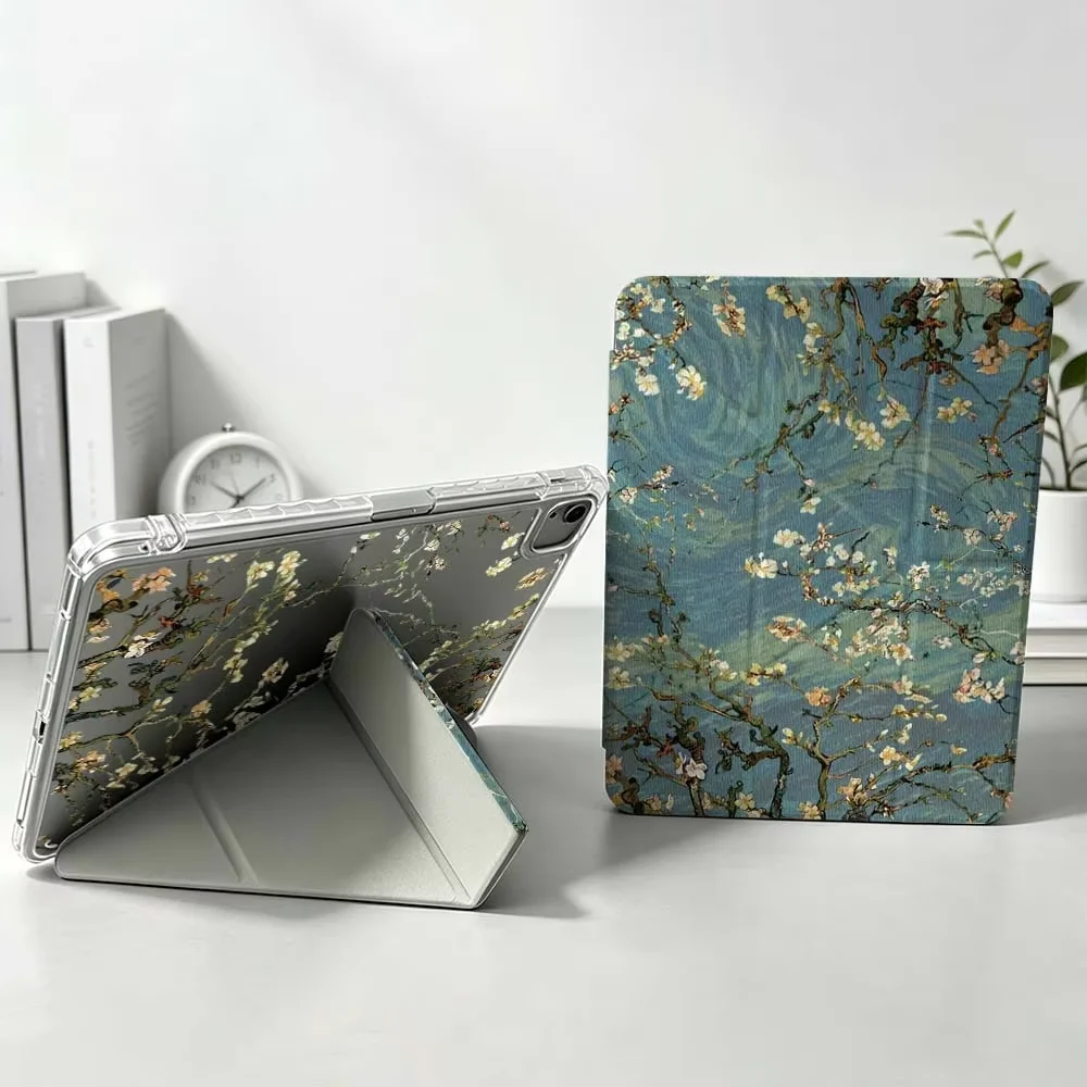 Art Van Gogh-Style Flowers For iPad Pro Air mini 6 5 4 3 2 1 11th 10th 6th 5th M5 M4 A17 Pro A16 Foldable Y+3 Tablet Case Soft